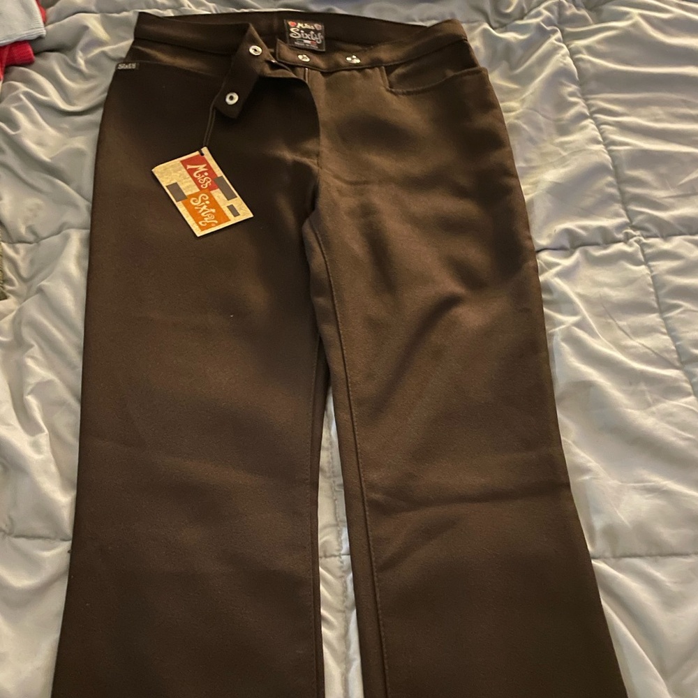 Brown Pants with Button Detail